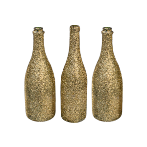 Goldene Champagnerflasche mit Glitzer 1
